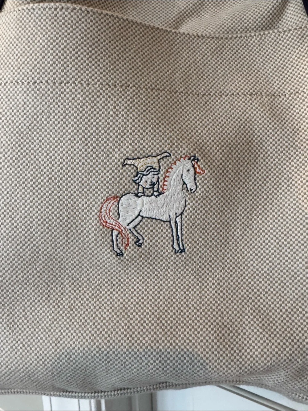 Hermes Cabriole Tote Diaper Nappy Bag Toile H Canvas Beige Blue Gris Perle